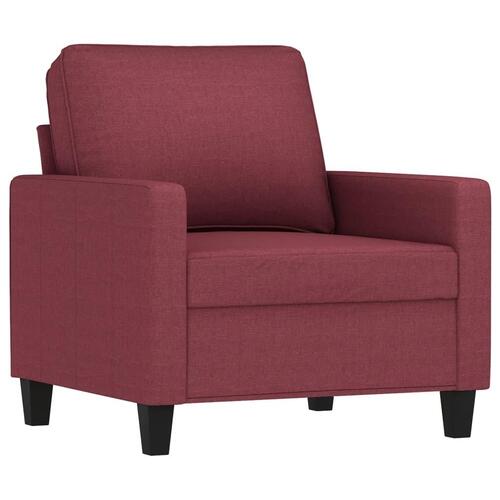 2 personers sofa med hynder stof vinrød