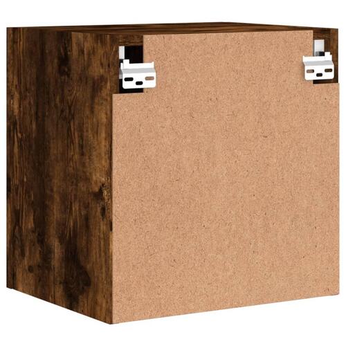 Væghængt tv-bord 40,5x30x40 cm konstrueret træ røget egetræ