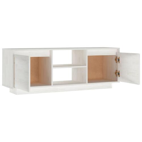 Tv-bord 110x30x40 cm massivt fyrretræ hvid