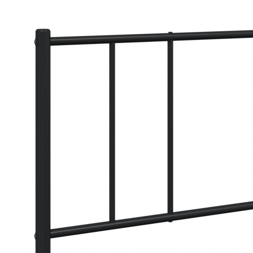 Sengeramme med sengegavl og fodgærde 200x200 cm - metal, sort