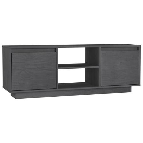 Tv-bord 110x30x40 cm massivt fyrretræ grå