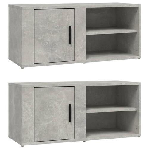 Tv-borde 2 stk. 80x31,5x36 cm konstrueret træ betongrå