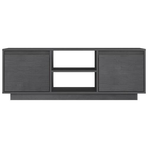 Tv-bord 110x30x40 cm massivt fyrretræ grå