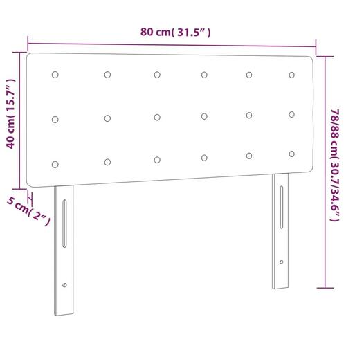 Sengegavl med LED-lys 80x5x78/88 cm kunstlæder sort