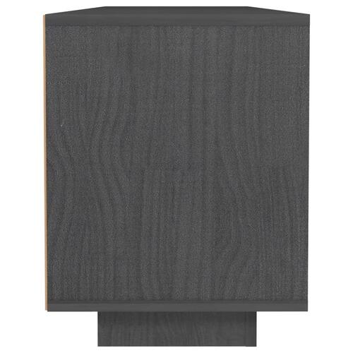 Tv-bord 110x30x40 cm massivt fyrretræ grå