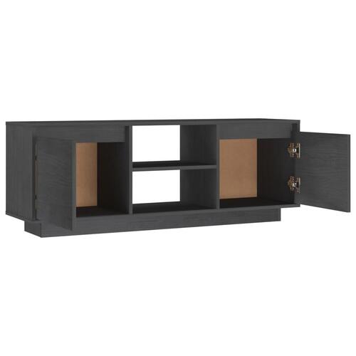 Tv-bord 110x30x40 cm massivt fyrretræ grå
