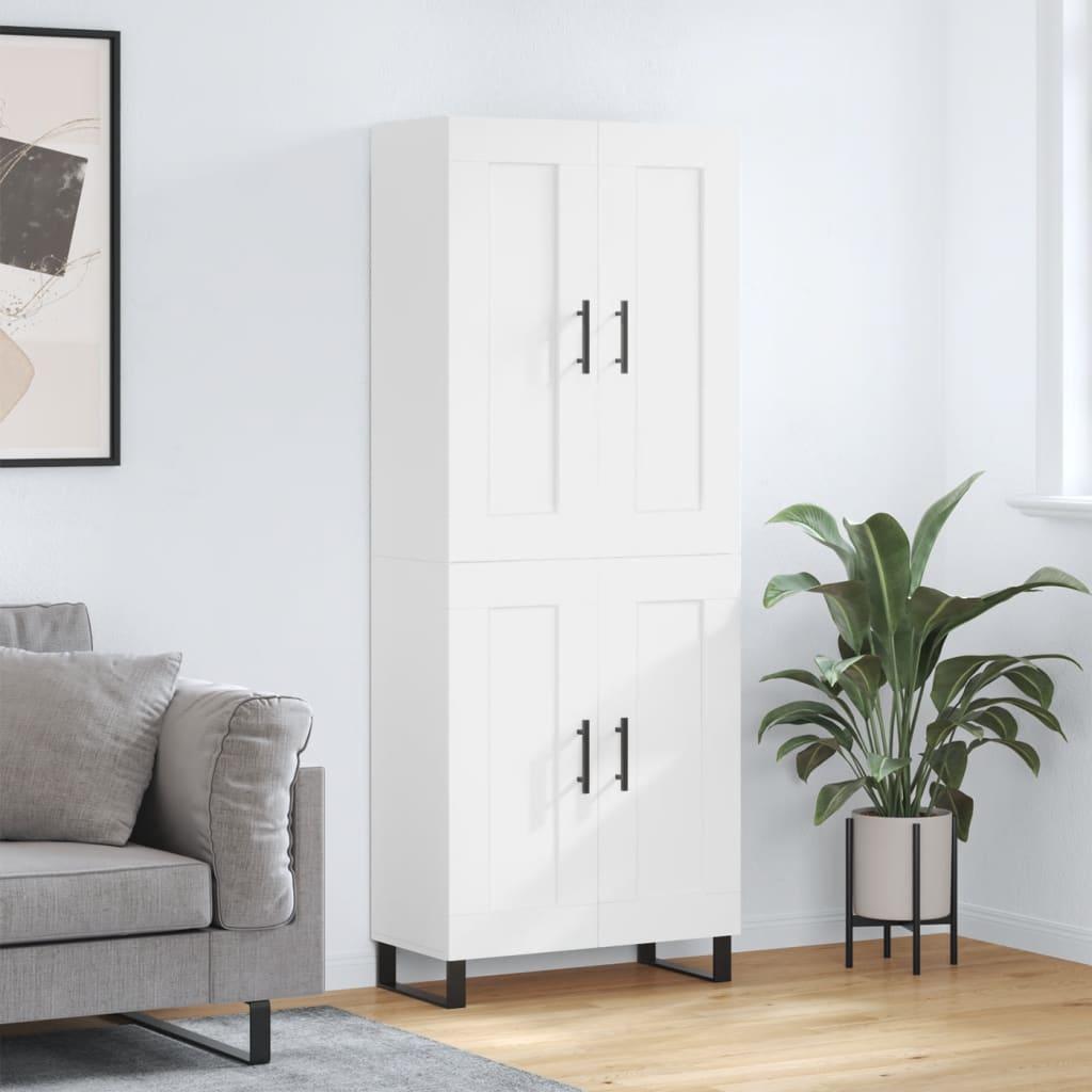Højskab 69,5x34x180 cm konstrueret træ hvid billede