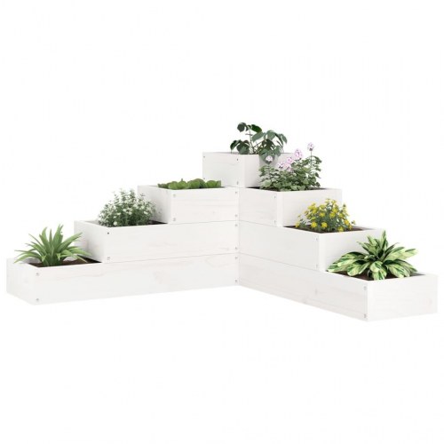Plantekasse i 4 niveauer 80,5 x 79 x 36 cm - hvid