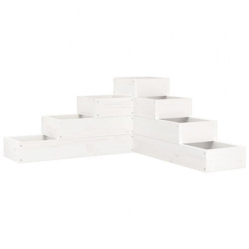 Plantekasse i 4 niveauer 80,5 x 79 x 36 cm - hvid