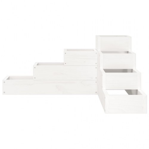 Plantekasse i 4 niveauer 80,5 x 79 x 36 cm - hvid