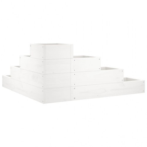 Plantekasse i 4 niveauer 80,5 x 79 x 36 cm - hvid