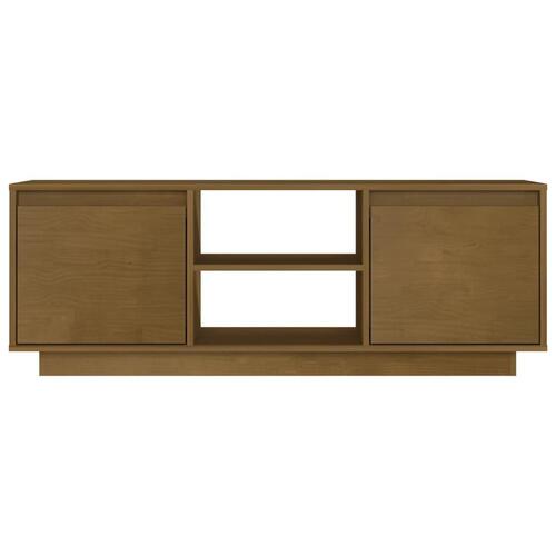 Tv-skab 110x30x40 cm massivt fyrretræ gyldenbrun