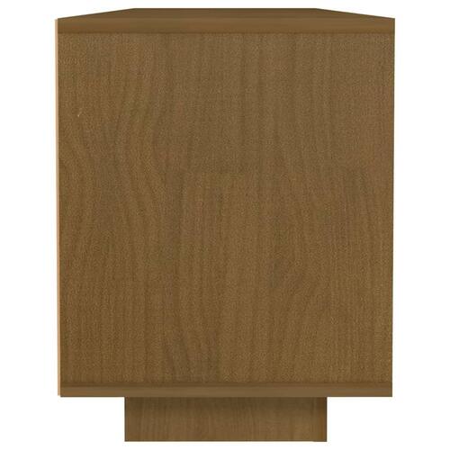 Tv-skab 110x30x40 cm massivt fyrretræ gyldenbrun