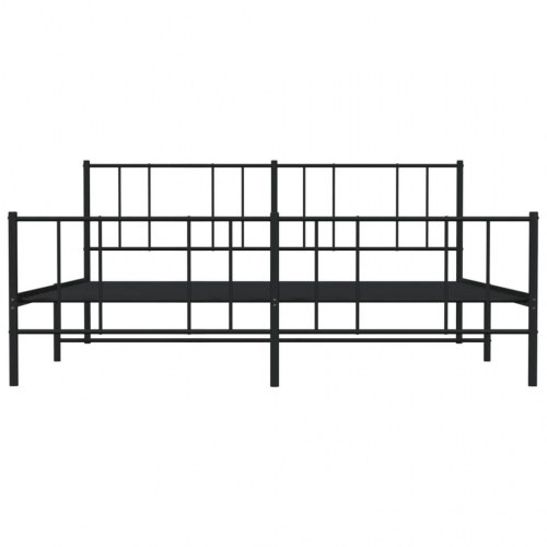 Sengeramme med gavl og fodgærde 183×213 cm - metal, sort