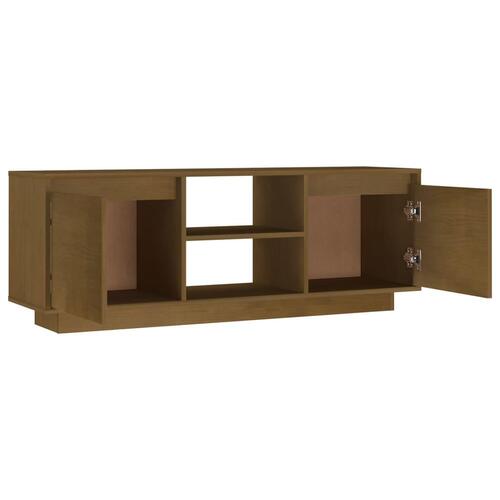 Tv-skab 110x30x40 cm massivt fyrretræ gyldenbrun