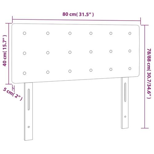 Sengegavl med LED-lys 80x5x78/88 cm kunstlæder hvid