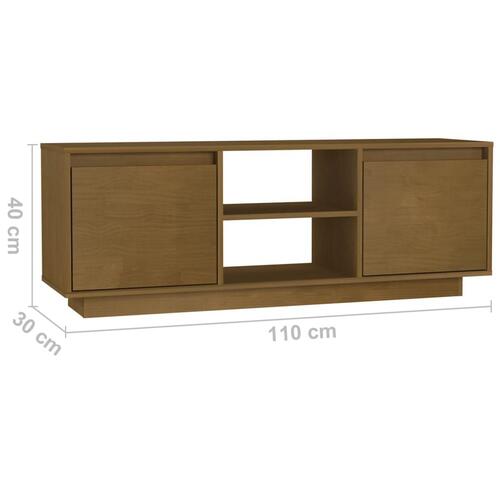 Tv-skab 110x30x40 cm massivt fyrretræ gyldenbrun