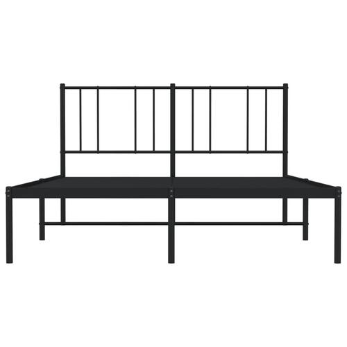 Sengeramme med sengegavl 140x190 cm metal sort