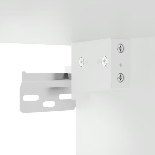 Væghængt tv-bord med LED-lys 30x28,5x30 cm hvid