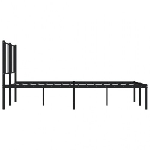 Sengeramme med sengegavl 140 × 190 cm - metal, sort