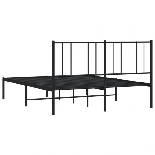 Sengeramme med sengegavl 140 × 190 cm - metal, sort