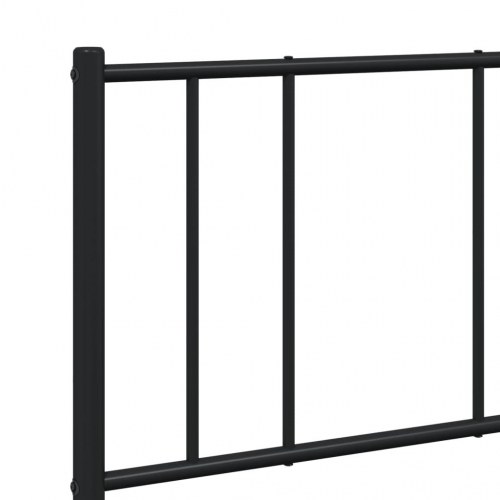 Sengeramme med sengegavl 140 × 190 cm - metal, sort