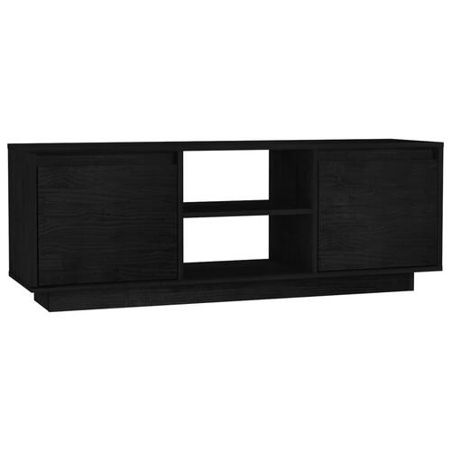 Tv-skab 110x30x40 cm massivt fyrretræ sort