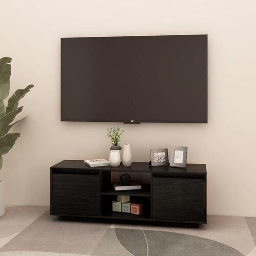Tv-skab 110x30x40 cm massivt fyrretræ sort