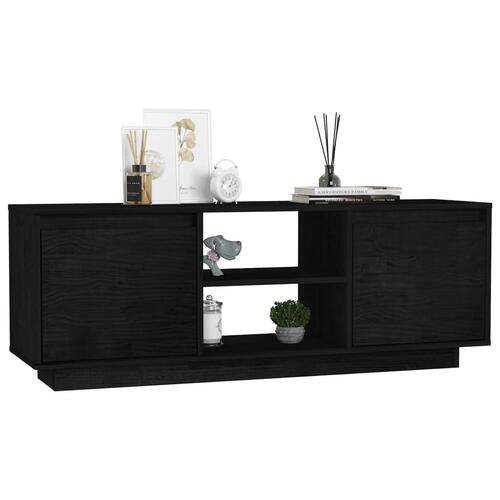 Tv-skab 110x30x40 cm massivt fyrretræ sort