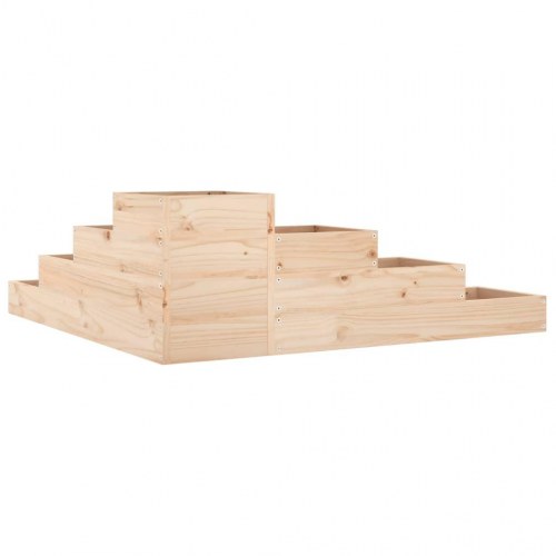 Plantekasse i 4 niveauer til hjørne 106 x 104,5 x 36 cm - massivt fyrretræ