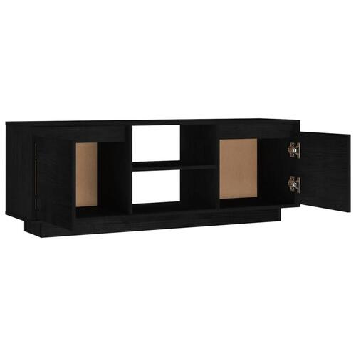 Tv-skab 110x30x40 cm massivt fyrretræ sort
