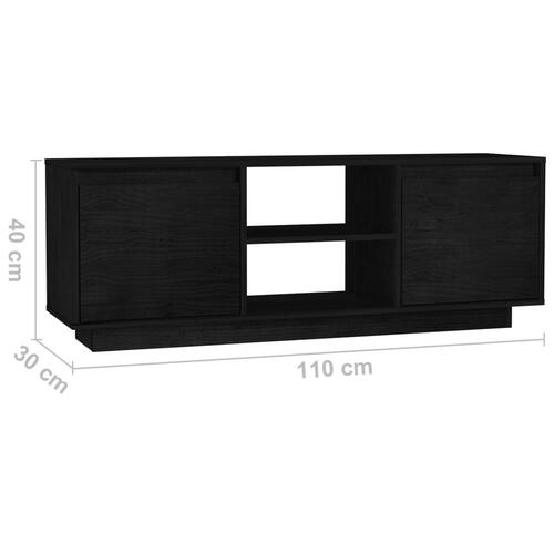 Tv-skab 110x30x40 cm massivt fyrretræ sort