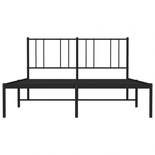 Sengeramme med sengegavl 120x200 cm - metal, sort