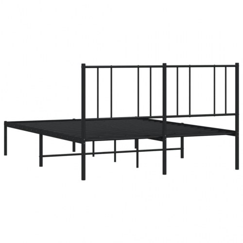 Sengeramme med sengegavl 120x200 cm - metal, sort