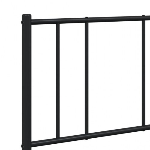 Sengeramme med sengegavl 120x200 cm - metal, sort