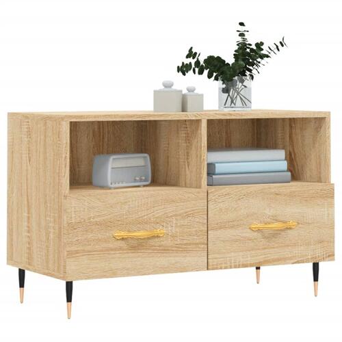 Tv-bord 80x36x50 cm konstrueret træ sonoma-eg