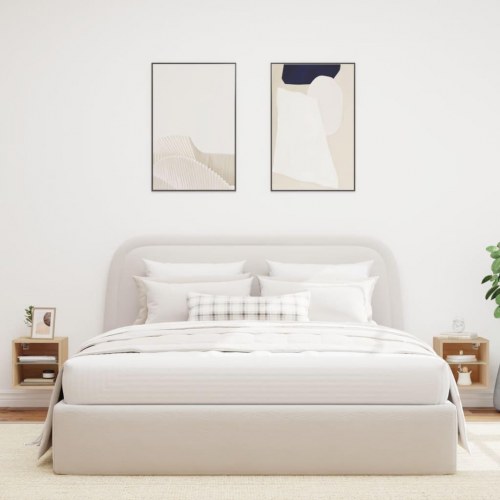 Væghængte tv-borde med LED-lys, 2 stk. - 30 × 28,5 × 30 cm, sonoma-eg