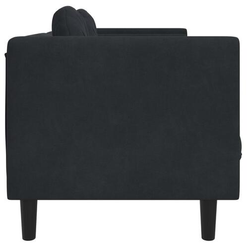 3-personers sofa med hynder velour sort