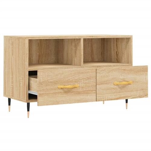 Tv-bord 80x36x50 cm konstrueret træ sonoma-eg