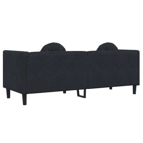 3-personers sofa med hynder velour sort