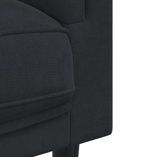3-personers sofa med hynder velour sort