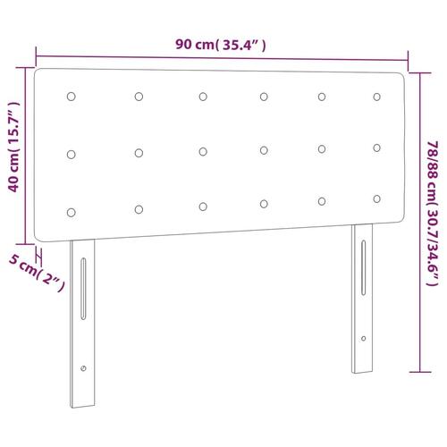 Sengegavl med LED-lys 90x5x78/88 cm kunstlæder sort