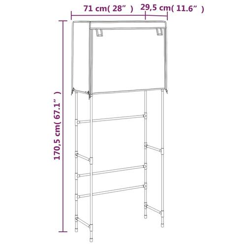 Reol over vaskemaskine 2 hylder 71x29,5x170,5 cm jern brun