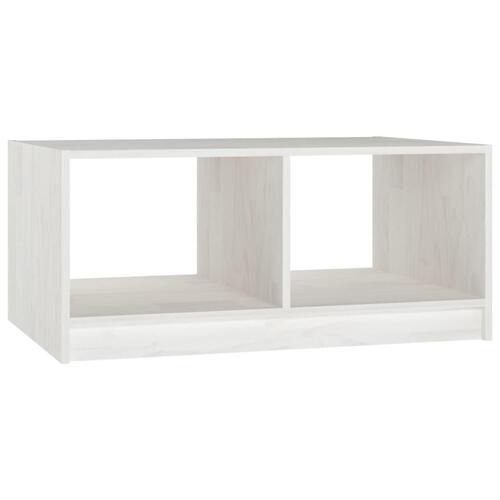 Sofabord 75x50x33 cm massivt fyrretræ hvid