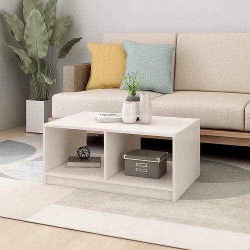 Sofabord 75x50x33 cm massivt fyrretræ hvid