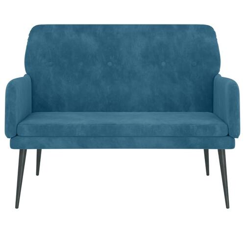 Bænk 108x79x79 cm velour blå