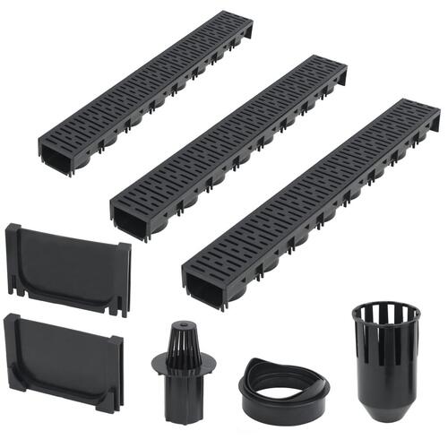 Afvandingskanaler 3 stk. plastik 3 m