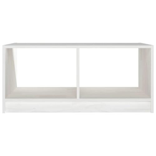 Sofabord 75x50x33 cm massivt fyrretræ hvid