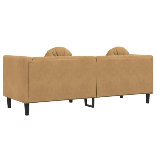 3-personers sofa med hynder imiteret ruskind brun