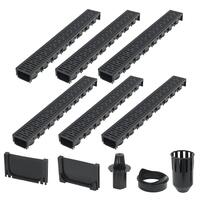 Afvandingskanaler 6 stk. plastik 6 m